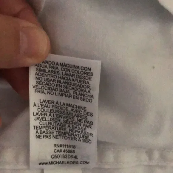 MK L White with Gold Tone Buttons Crop Denim Jacket - Picture 8 of 12